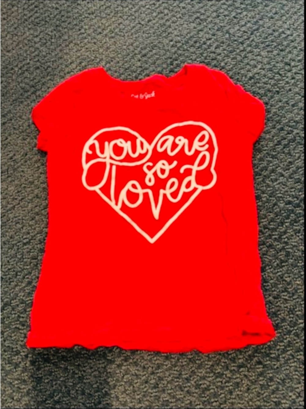CAT&JACK, Kids Red Short-Sleeve Tee - "You Are So Loved", Size XS (4/5)